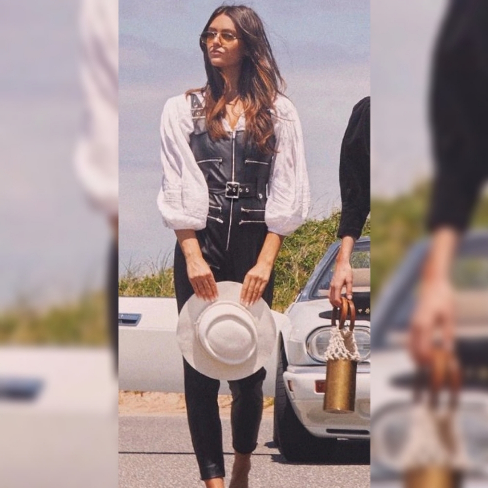 WeWoreWhat Moto Vegan Leather Overalls XS - Picture 8 of 16